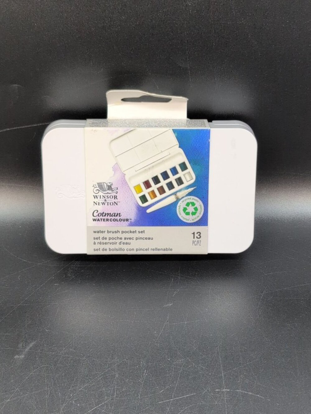 Winsor & Newton Cotman Watercolour with Water Brush Pocket Set 13pc Multicolor
